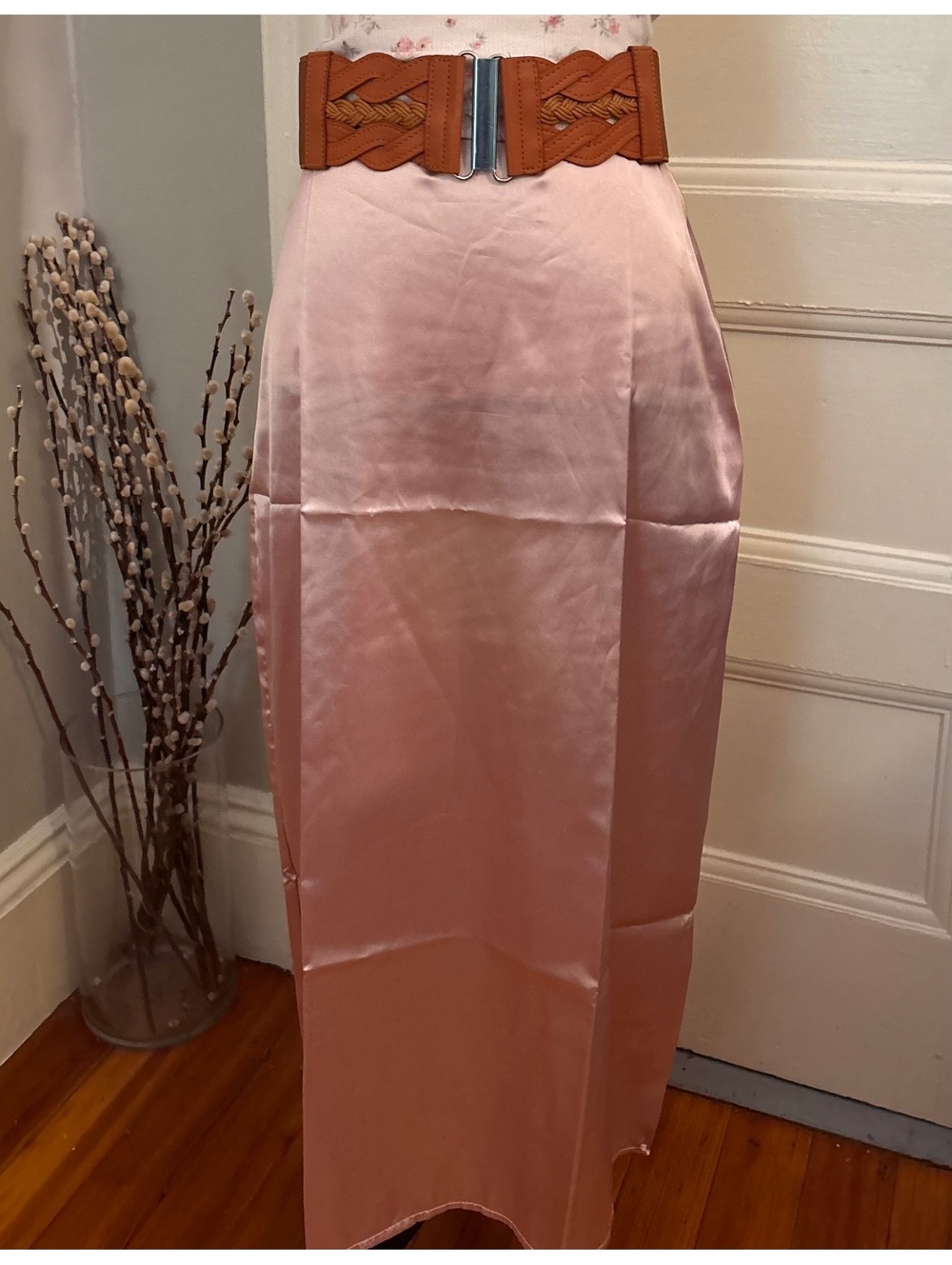 NWT - Blush Satin Maxi Slip Skirt | Size S
